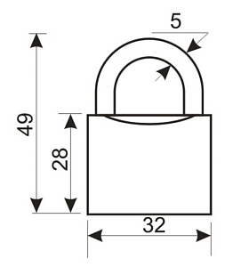 Аллюр Замок навесной HG-330C (ВС1Ч-330) полимер 5 ключей #171726